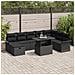 Set Divano da Giardino di 9 Pezzi con Cuscini Nero Polyrattan - Foto miniatura 2