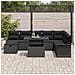 Set Divano da Giardino di 9 Pezzi con Cuscini Nero Polyrattan - Foto miniatura 3