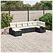 Set Divani da Giardino con Cuscini 7pz Nero Polyrattan - Foto miniatura 2