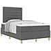 Letto a molle e materasso grigio scuro 120x200 cm in tessuto - Foto miniatura 1