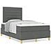 Letto a molle e materasso grigio scuro 120x200 cm in tessuto - Foto miniatura 4