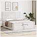 Struttura Letto Pouf con Materasso Bianco 160x200 cm Similpelle - Foto miniatura 4