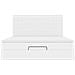 Struttura Letto Pouf con Materasso Bianco 160x200 cm Similpelle - Foto miniatura 8