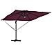 Ombrellone a sbalzo Roma con LED Borgogna 286x285x270 cm Alluminio - Foto miniatura 4