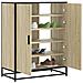 Scarpiera Rovere Sonoma 75x38x97,5 cm Legno Multistrato Metallo - Foto miniatura 2
