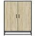 Scarpiera Rovere Sonoma 75x38x97,5 cm Legno Multistrato Metallo - Foto miniatura 4