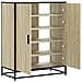 Scarpiera Rovere Sonoma 75x38x97,5 cm Legno Multistrato Metallo - Foto miniatura 7
