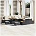 Set Divano da Giardino con cuscino 13 pcs Nero Poly Rattan - Foto miniatura 2