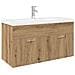 Mobile Bagno Lavabo Integrato Rovere Artigianale in Truciolato - Foto miniatura 1