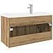 Mobile Bagno Lavabo Integrato Rovere Artigianale in Truciolato - Foto miniatura 8