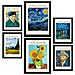Set Di 6 Stampe Foglio Poster Di Van Gogh, Galleria Del Pittore, Dipinti Decorativi Per Il Tuo Soggiorno, Camera Da Letto, Stampe Artistiche Da Parete Per La Casa A3 & A4 Cornice Nera - Foto miniatura 1