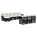 Set Divano da Giardino 10 pcs Nero polyrattan - Foto miniatura 1