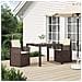 Set da Pranzo per Giardino con cuscino 3 pcs Marrone e Crema PP - Foto miniatura 2