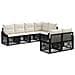 Set Divano da Giardino 7 pz 7-Numero di posti Nero polyrattan - Foto miniatura 1