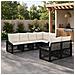 Set Divano da Giardino 7 pz 7-Numero di posti Nero polyrattan - Foto miniatura 8
