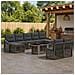 Set Divano da Giardino 10 pz Grigio e Grigio Scuro polyrattan - Foto miniatura 10