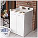 Mobile Lavatoio Per Esterno A 2 Ante   Forte 60x60 Cm Con Asse Bianco - 60 Cm Bianco A Magazzino - Foto miniatura 1