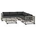 Set Divani Da Giardino 6 Pz Con Cuscini In Polyrattan Grigio - Foto miniatura 2