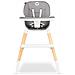 Mona Seggiolone Pappa 4in1 Sgabello Sedia Turistica Regolabile Doppio Vassoio Feltrini Antiscivolo Fino 75kg Grigio - Foto miniatura 5
