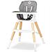 Mona Seggiolone Pappa 4in1 Sgabello Sedia Turistica Regolabile Doppio Vassoio Feltrini Antiscivolo Fino 75kg Grigio - Foto miniatura 7