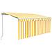 Tenda Sole Retrattile Manuale Parasole LED 3x2,5m Gialla Bianca - Foto miniatura 1