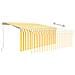 Tenda Sole Retrattile Manuale Parasole LED 3x2,5m Gialla Bianca - Foto miniatura 5