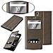 Custodia Compatibile Con Sony Xperia Z5 Premium In Bruno Pietra - Coperchio Protettivo Con Chiusura Magnetica, Funzione Stand E 2 Finestre Di Visualizzazione - Foto miniatura 4