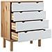 Cassettiera Marrone E Bianca 76,5x39,5x90cm Legno Massello Pino - Foto miniatura 4