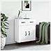 Credenza 69,5x34x90 Cm In Legno Multistrato Bianco Lucido - Foto miniatura 1