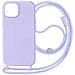 Cover Semirigida Per Iphone 15 Cordino Nylon Intrecciato Serie Corda Lilla - Foto miniatura 1