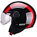 Casco Demi-jet Per Moto Rosso E Nero Con Calotta In Abs Taglia S - Foto miniatura 1