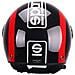 Casco Demi-jet Per Moto Rosso E Nero Con Calotta In Abs Taglia S - Foto miniatura 3
