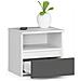 Comodino CL1, 1 cassetto, 40x35x40 cm, Colore Bianco e Grigio Grafite - Foto miniatura 2