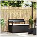 Panca Portaoggetti da Giardino con Cuscino in Polyrattan Nero - Foto miniatura 1