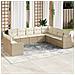 Set Divano Da Giardino 10 Pz Con Cuscini Beige In Polyrattan - Foto miniatura 1