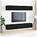 Set di mobili per TV a parete in 4 pezzi di  in legno ingegnerizzato nero rovere - Foto miniatura 2
