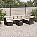 Set Divani da Giardino 9pz con Cuscini Marrone in Polyrattan - Foto miniatura 2