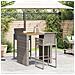 Set Bar da Giardino 3pz senza Cuscini Grigio Polyrattan Acacia - Foto miniatura 3