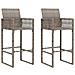 Set Bar da Giardino 3pz senza Cuscini Grigio Polyrattan Acacia - Foto miniatura 4