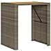 Set Bar da Giardino 3pz senza Cuscini Grigio Polyrattan Acacia - Foto miniatura 5