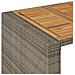 Set Bar da Giardino 3pz senza Cuscini Grigio Polyrattan Acacia - Foto miniatura 7