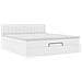 Struttura Letto Pouf con Materasso Bianco 160x200 cm Similpelle - Foto miniatura 6