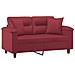Divano a 2 Posti con Cuscini Rosso Vino 120 cm in Similpelle - Foto miniatura 3