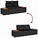 Set Divano da Giardino con cuscino 8 pcs Nero Poly Rattan - Foto miniatura 9