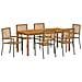 Set da Pranzo per Giardino 7 pcs Grigio Poly Rattan - Foto miniatura 1