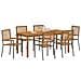 Set da Pranzo per Giardino 7 pcs Grigio Poly Rattan - Foto miniatura 3