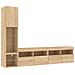 Mobili TV a Muro con LED 4pz Rovere Sonoma Legno Multistrato - Foto miniatura 3