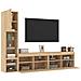 Mobili TV a Muro con LED 4pz Rovere Sonoma Legno Multistrato - Foto miniatura 5