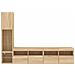Mobili TV a Muro con LED 4pz Rovere Sonoma Legno Multistrato - Foto miniatura 7