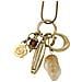 Collana Long Drift, In Ottone Placcato Oro, Con Anello E Altri Ciondoli - Foto miniatura 2